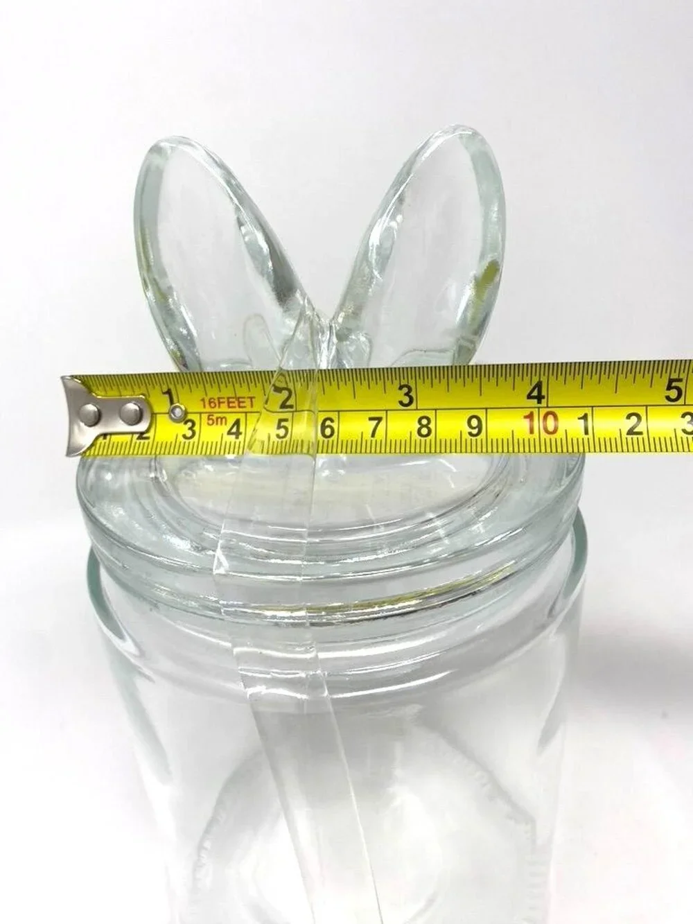 Target 2026 Clear Glass Canister Jar Bunny Ears Lid Storage Decor